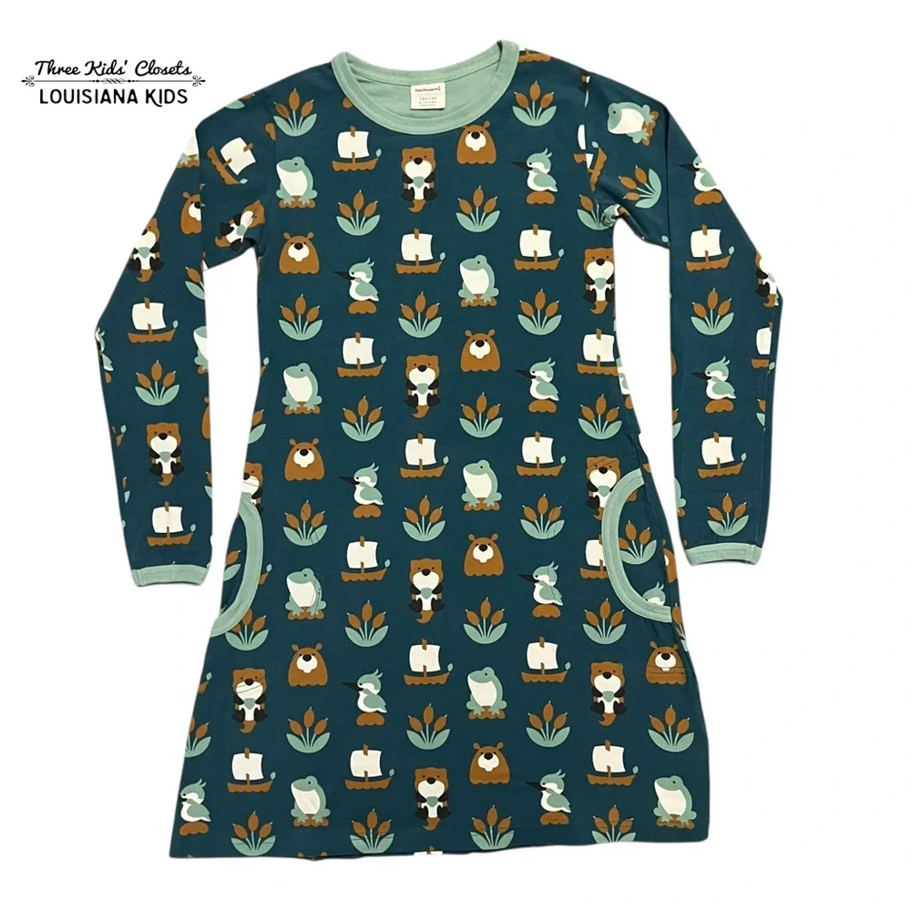 Maxomorra 9-10Y Organic Lake Life Dress